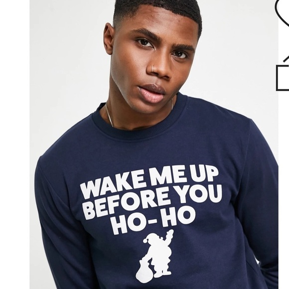 Jack & Jones Wake Me‎ Up Before You Ho-Ho Christmas Sweatshirt - Picture 2 of 6